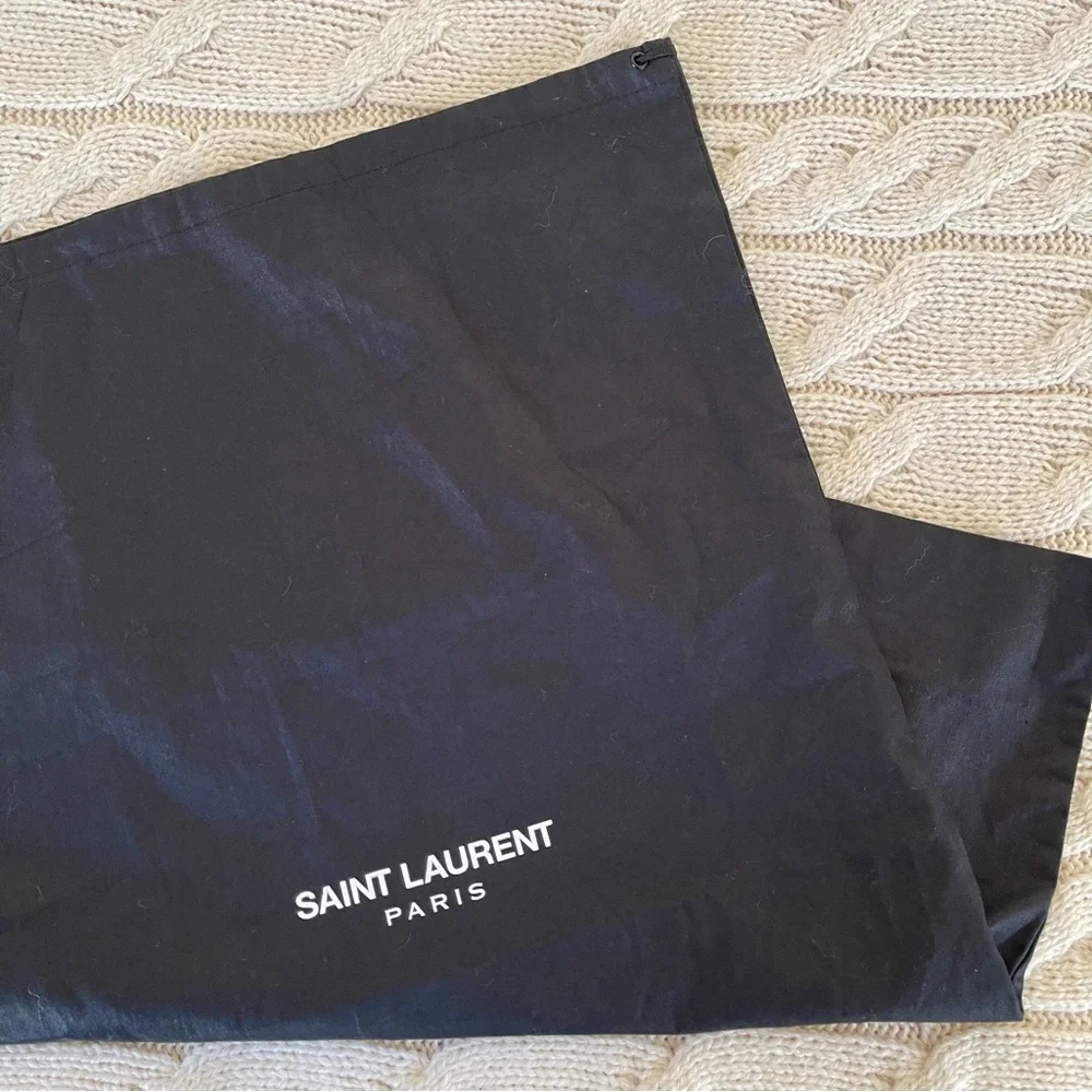Saint Laurent Large Drawstring Cotton Black Dust Bag